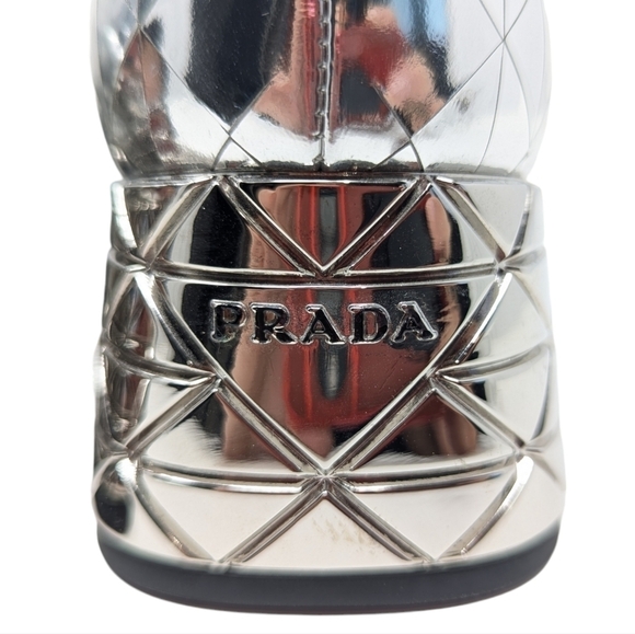 NEW PRADA Venice Metallic Silver Mary Jane Leather Heel Size EU 38 - Picture 8 of 16